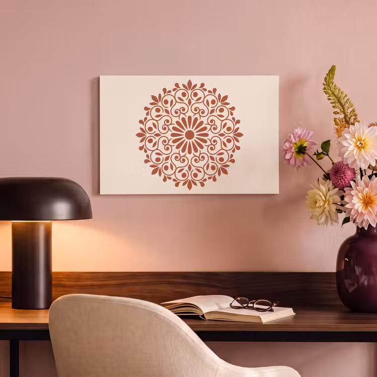 Canvas schilderij - Decoratie - Cirkel - Symmetrisch - Modern - Roodbruin — 5