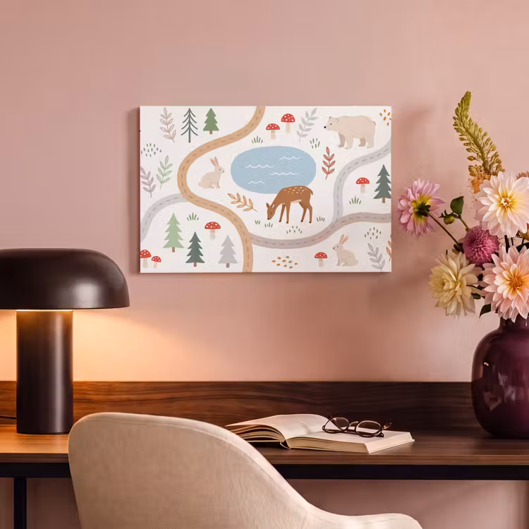 Canvas schilderij - Dieren - Bos - Illustratie — 5