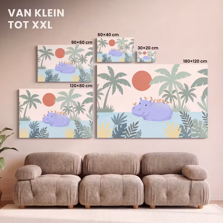 Canvas schilderij - Dieren - Vogel - Water - Natuur - Illustratie — 7