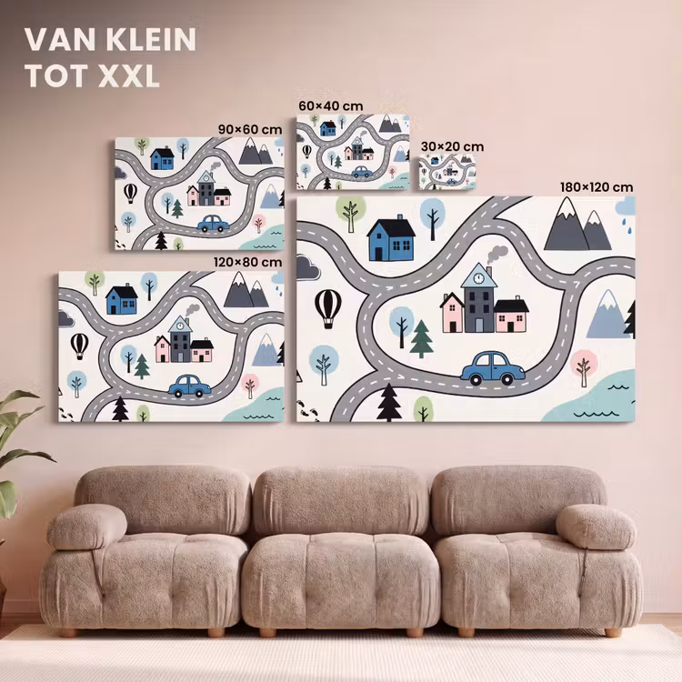 Canvas schilderij - Kaart - Stad - Kindvriendelijk — 7
