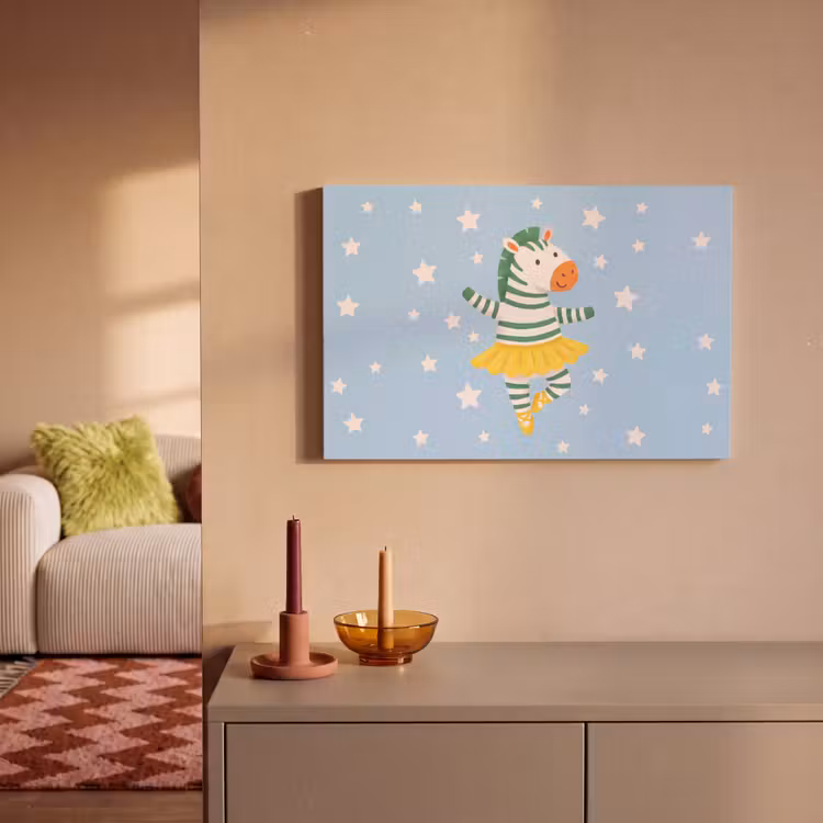Canvas schilderij - Dieren - Dans - Illustratie - Kinderkamer - Sterren — 1