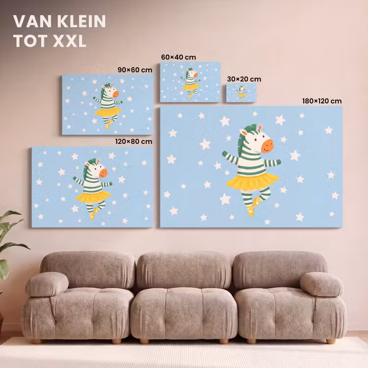 Canvas schilderij - Dieren - Dans - Illustratie - Kinderkamer - Sterren — 7
