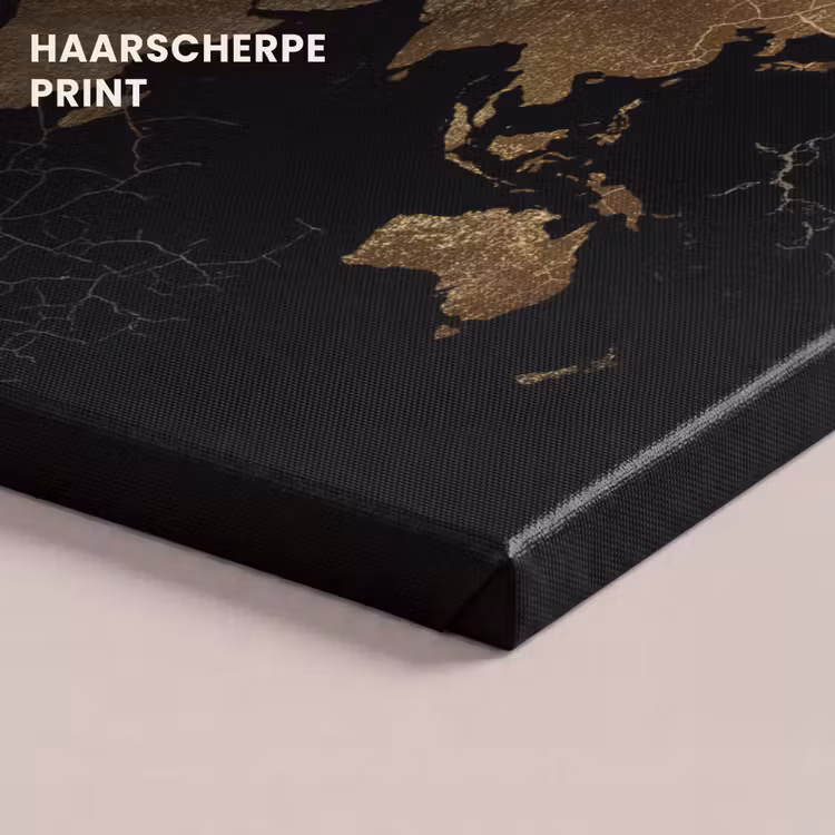 Canvas schilderij - Wereldkaart - Marmer - Goud — 5