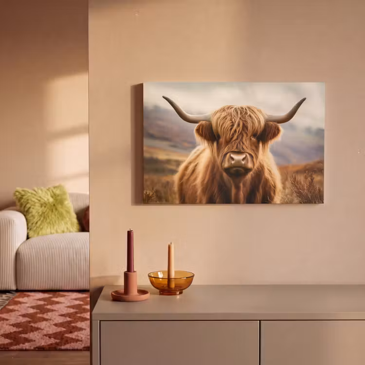 Canvas schilderij - Schotse hooglander - Landschap - Dier — 2