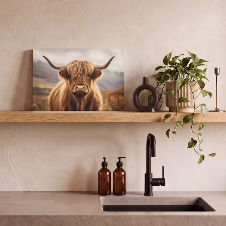 Canvas schilderij - Schotse hooglander - Landschap - Dier — 4