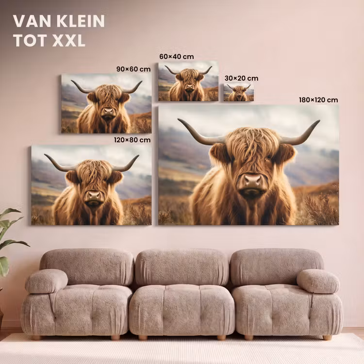 Canvas schilderij - Schotse hooglander - Landschap - Dier — 8