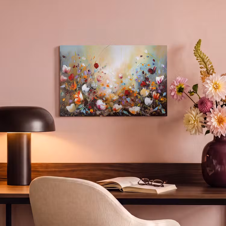 Canvas schilderij - Olieverf - Bloemen - Kleurrijk - Natuur — 6
