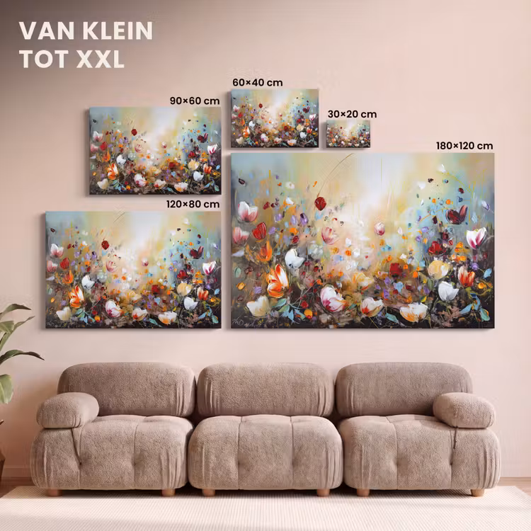 Canvas schilderij - Olieverf - Bloemen - Kleurrijk - Natuur — 7