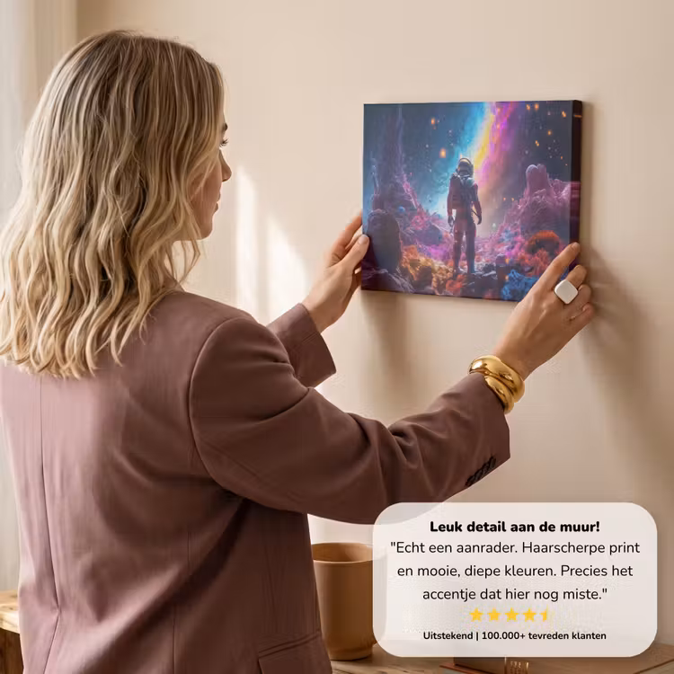 Canvas schilderij - Ruimte - Astronaut - Neon - Sterren — 3
