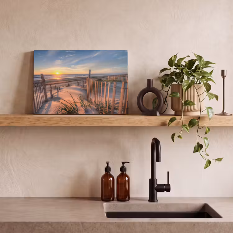 Canvas schilderij - Strand - Zee - Duin - Zonsondergang - Landschap — 4