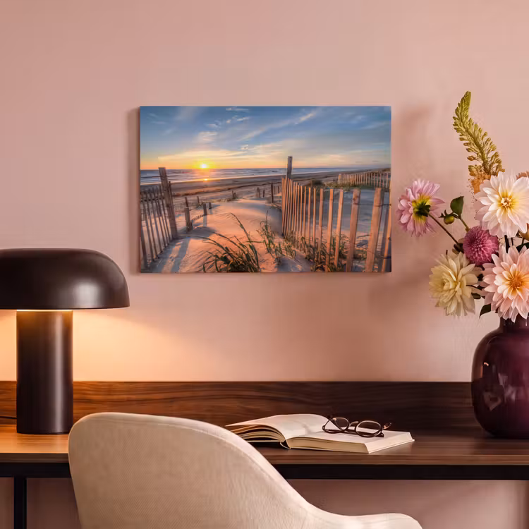 Canvas schilderij - Strand - Zee - Duin - Zonsondergang - Landschap — 6