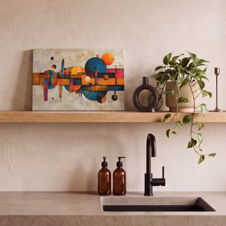 Canvas schilderij - Vintage - Moderne kunst - Oranje - Geometrische vormen — 4
