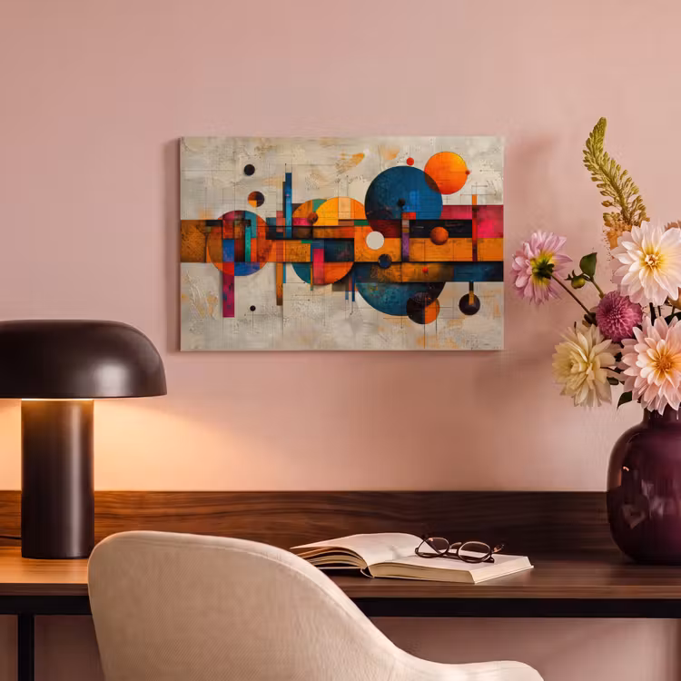 Canvas schilderij - Vintage - Moderne kunst - Oranje - Geometrische vormen — 6