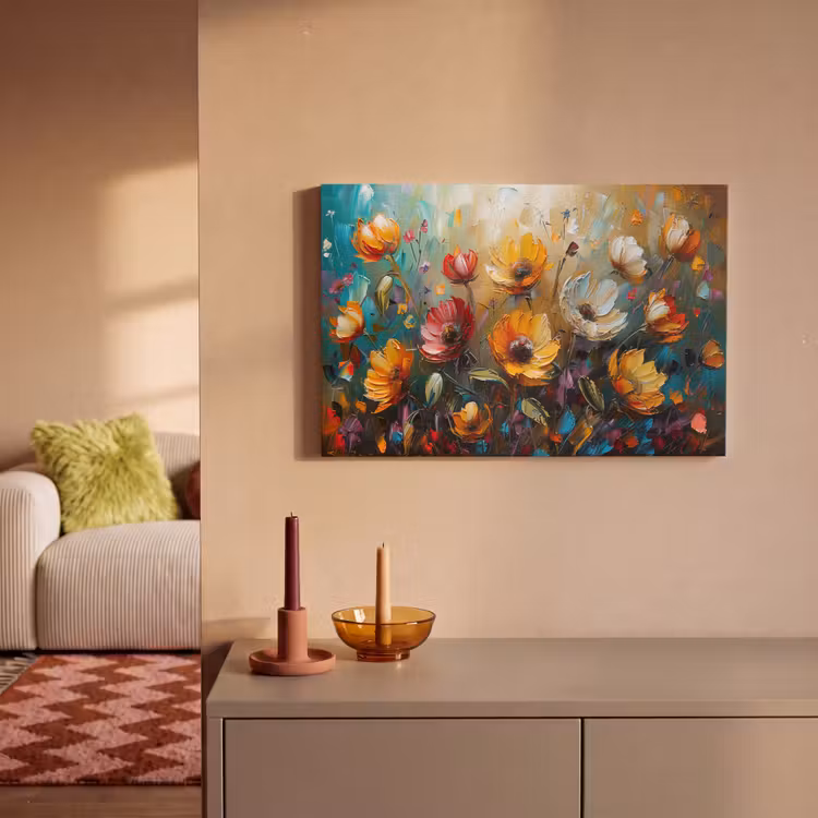 Canvas schilderij - Watercolor - Bloemen - Kunst - Modern — 2