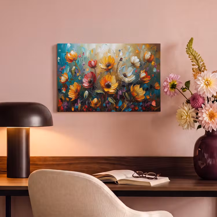 Canvas schilderij - Watercolor - Bloemen - Kunst - Modern — 6