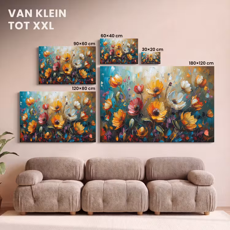 Canvas schilderij - Watercolor - Bloemen - Kunst - Modern — 8