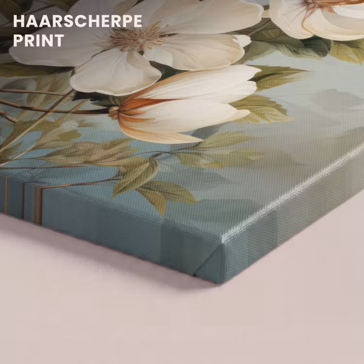 Canvas schilderij - Vintage - Bloemen - Wit - Takken Natuur — 5