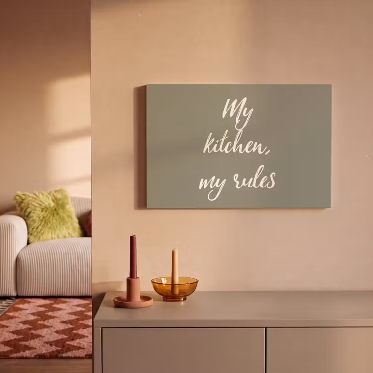 Canvas schilderij - My kitchen, my rules - Spreuken - Quotes — 2