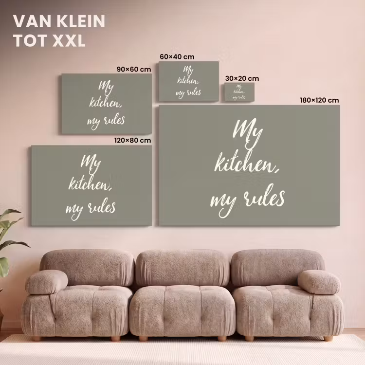 Canvas schilderij - My kitchen, my rules - Spreuken - Quotes — 8