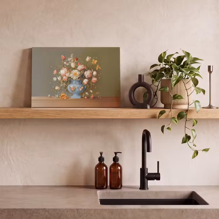 Canvas schilderij - Neutral - Bloemen - Boeket - Vaas — 4