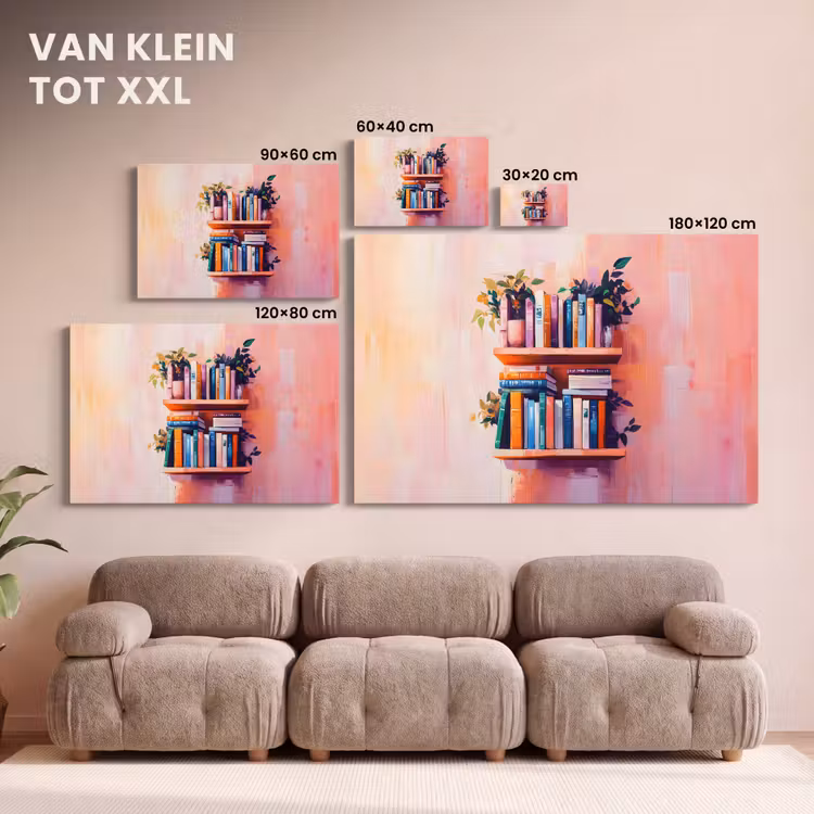 Canvas schilderij - Planken - Boeken - Bladeren — 8