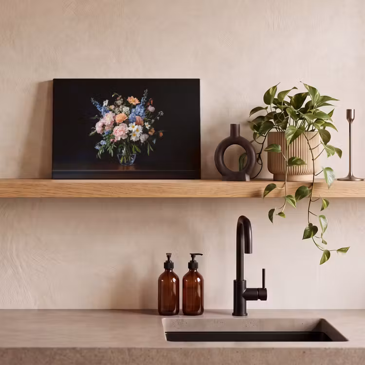 Canvas schilderij - Pastel - Bloemen - Glazen - Vaas — 4