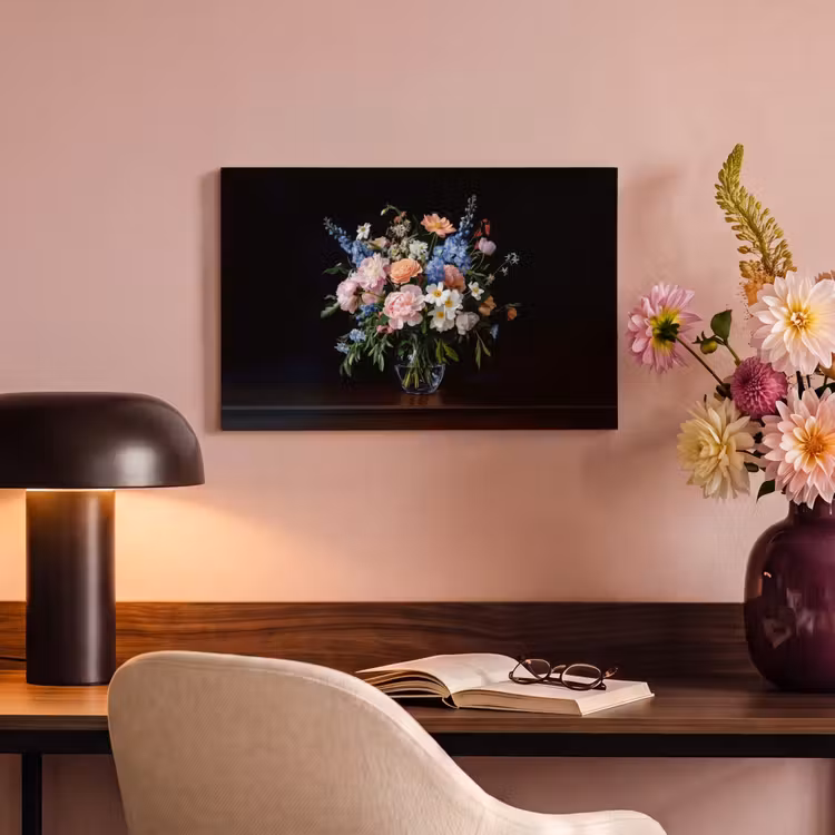 Canvas schilderij - Pastel - Bloemen - Glazen - Vaas — 6