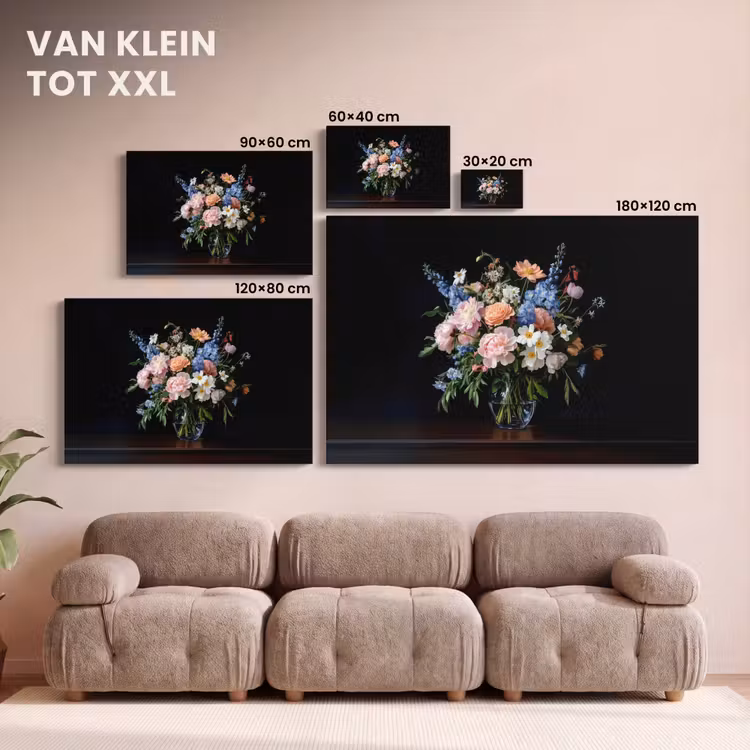 Canvas schilderij - Pastel - Bloemen - Glazen - Vaas — 8