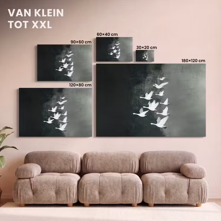 Canvas schilderij - Vogel - Japandi - Groen — 8