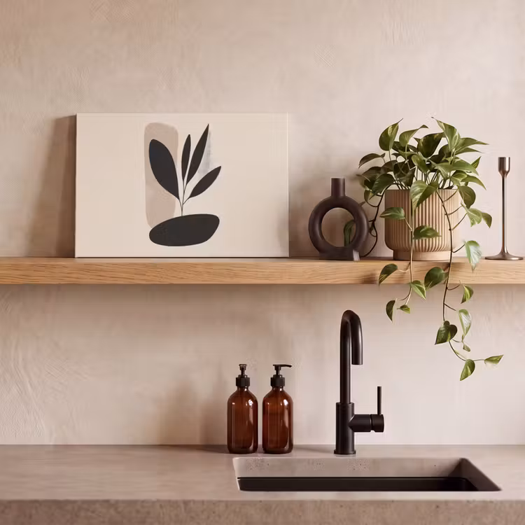Canvas schilderij - Plant - Beige - Japandi — 4