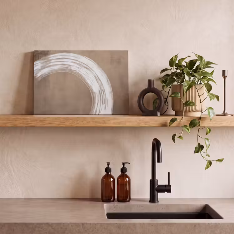 Canvas schilderij - Verf - Bruin - Japandi — 4