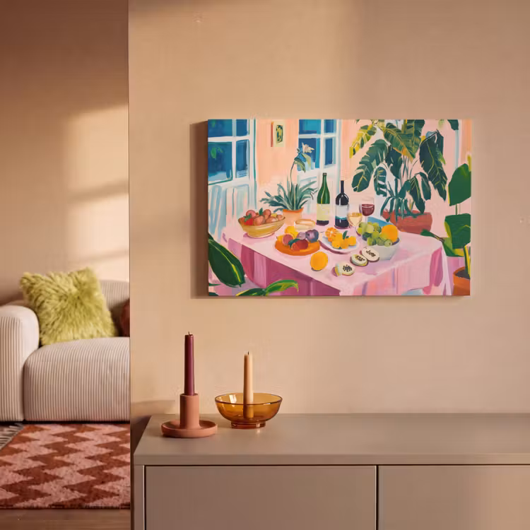 Canvas schilderij - Tafel - Wijn - Fruit — 2