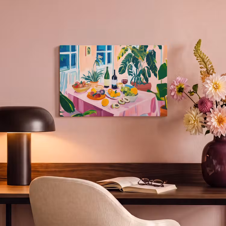 Canvas schilderij - Tafel - Wijn - Fruit — 6