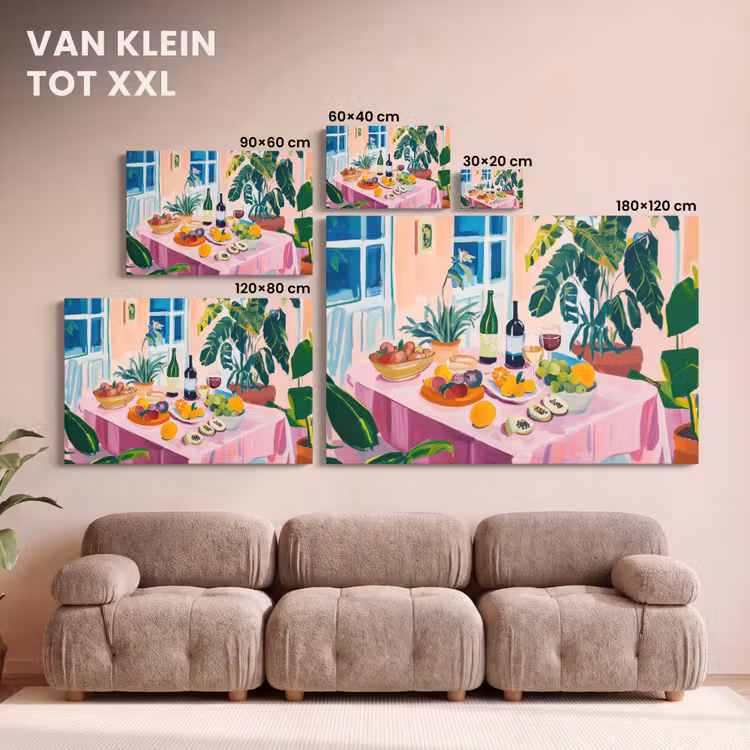 Canvas schilderij - Tafel - Wijn - Fruit — 8