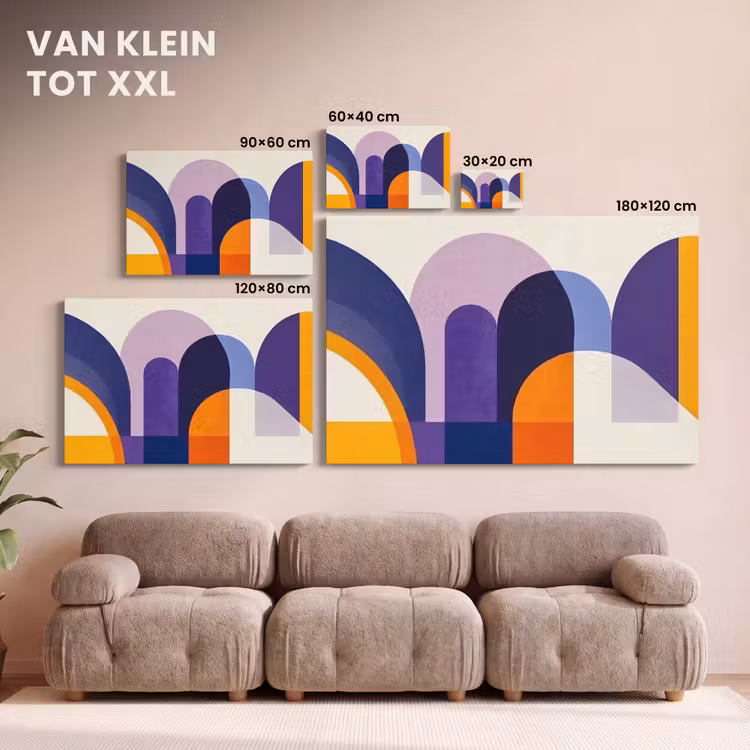 Canvas schilderij - Abstracte Geometrische Bogen — 8