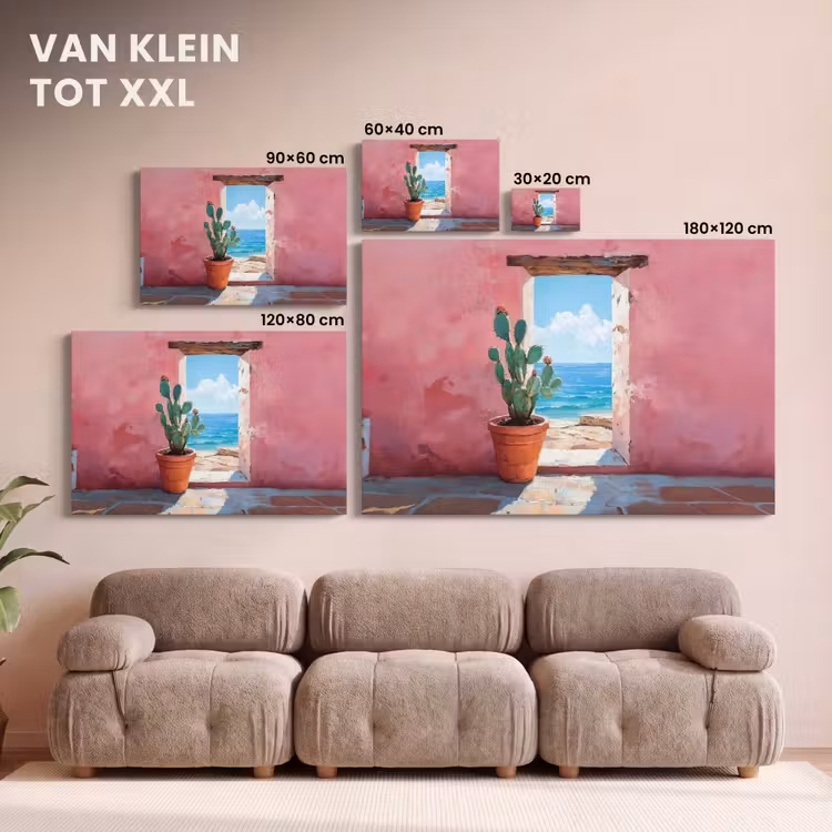 Canvas schilderij - Zee - Roze - Cactus — 8