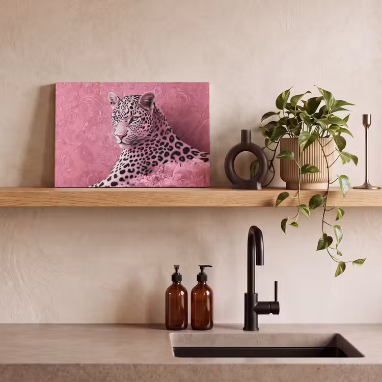Canvas schilderij - Panter - Luxe - Roze — 4