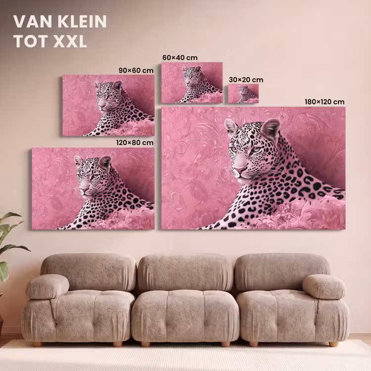 Canvas schilderij - Panter - Luxe - Roze — 8