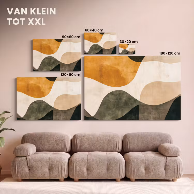 Canvas schilderij - Vormen - Okergeel - Abstract — 8