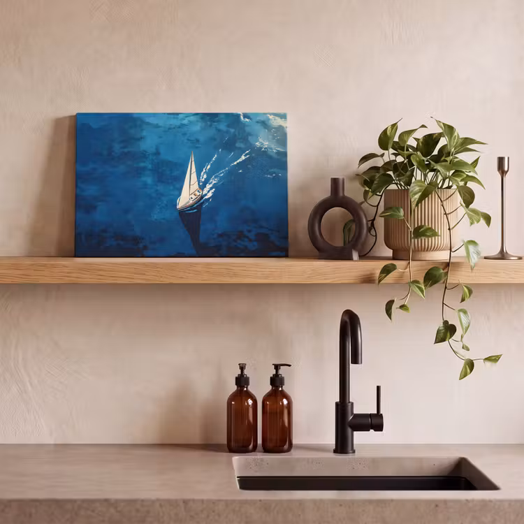 Canvas schilderij - Zeilboot - Water - Abstract - Schaduw — 4