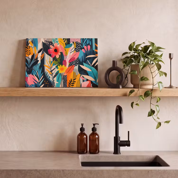 Canvas schilderij - Schilderij - Abstract - Bloemen - Roze — 4