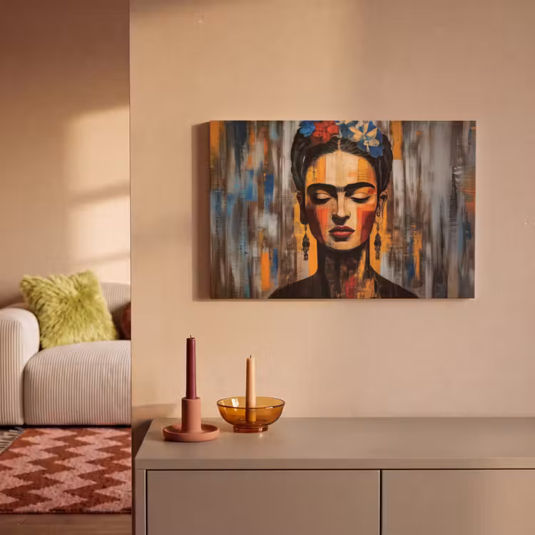 Canvas schilderij - Portret - Vrouw - Bloemen — 2