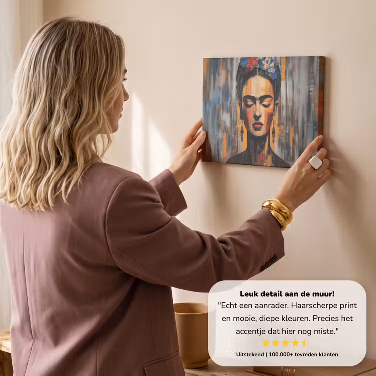 Canvas schilderij - Portret - Vrouw - Bloemen — 3