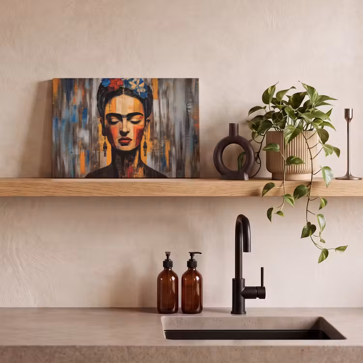 Canvas schilderij - Portret - Vrouw - Bloemen — 4