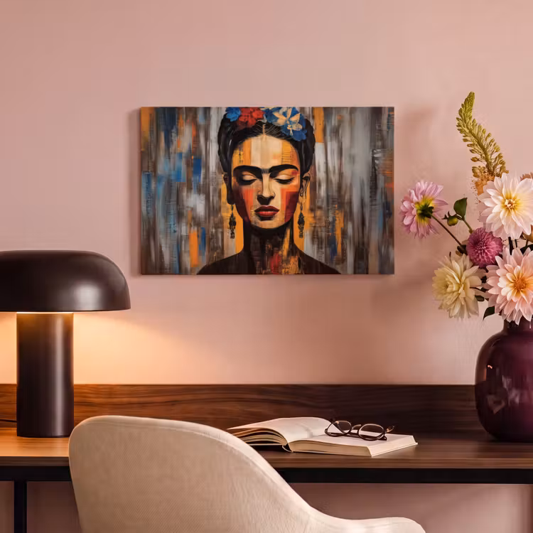 Canvas schilderij - Portret - Vrouw - Bloemen — 6