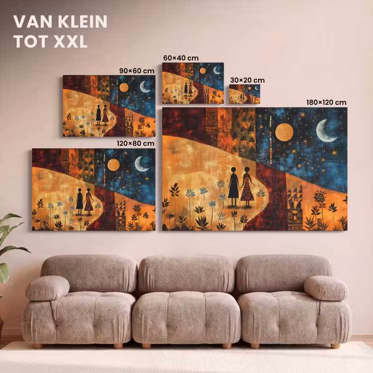 Canvas schilderij - Silhouetten - Abstract - Zon - Maan — 8