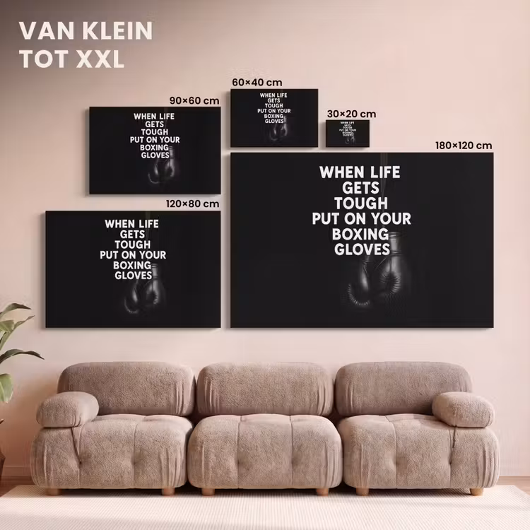 Canvas schilderij - Tekst - Bokshandschoenen - Wit — 8