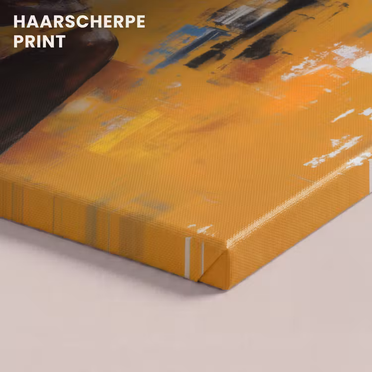 Canvas schilderij - Vrouw - Ogen - Penseelstreken - Geel — 5