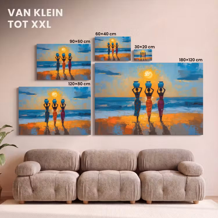 Canvas schilderij - Vrouwen - Strand - Zondsondergang — 8