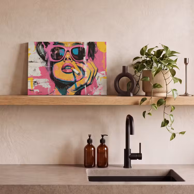 Canvas schilderij - Portret - Vrouw - Abstract - Zonnebril — 4